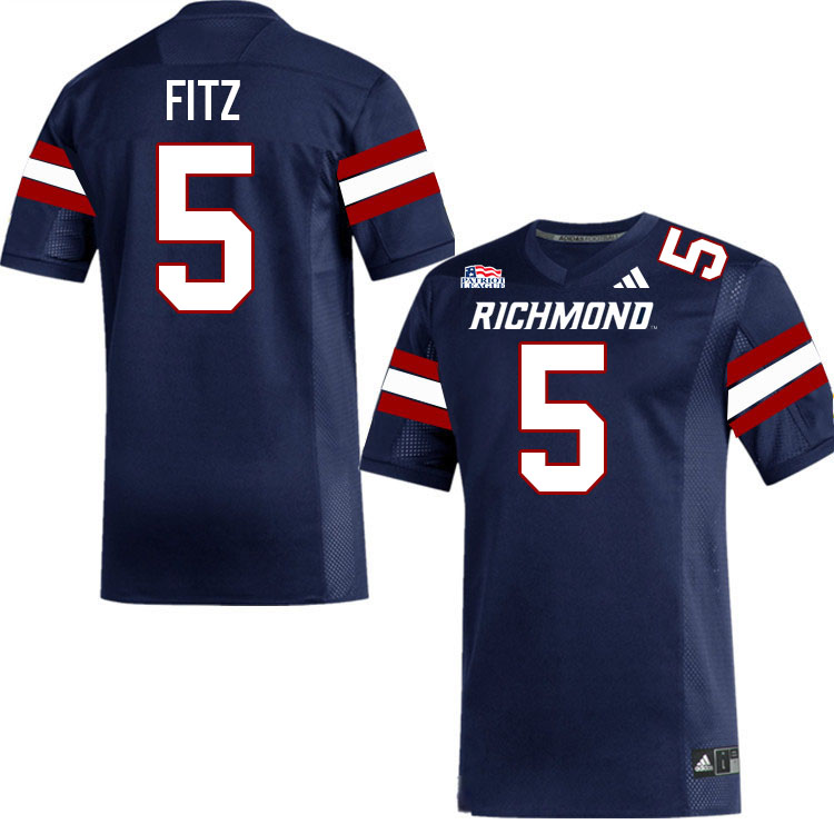 Richmond Spiders #5 Matei Fitz College Football Jerseys,Uniforms-Navy